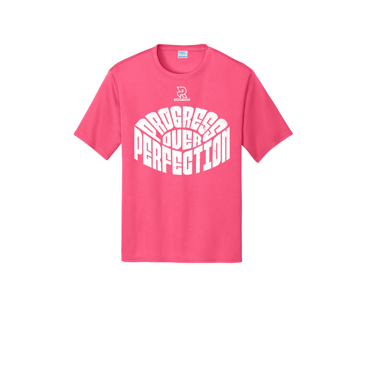 PROGRESS OVER PERFECTION (White) - Short Sleeve Performance Tee