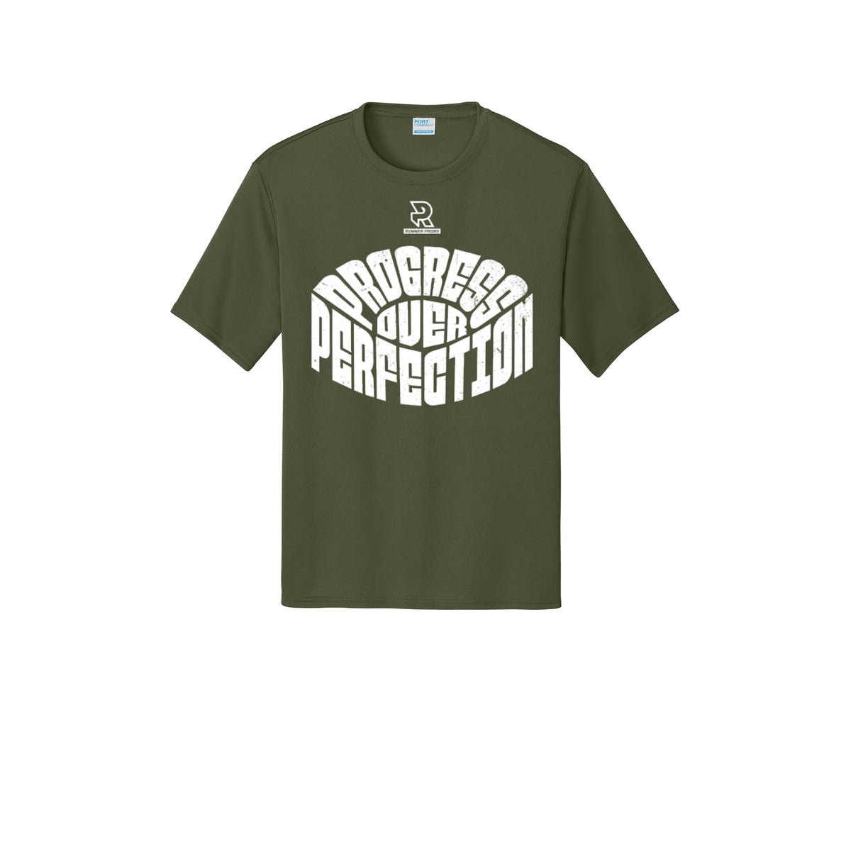 PROGRESS OVER PERFECTION (White) - Short Sleeve Performance Tee