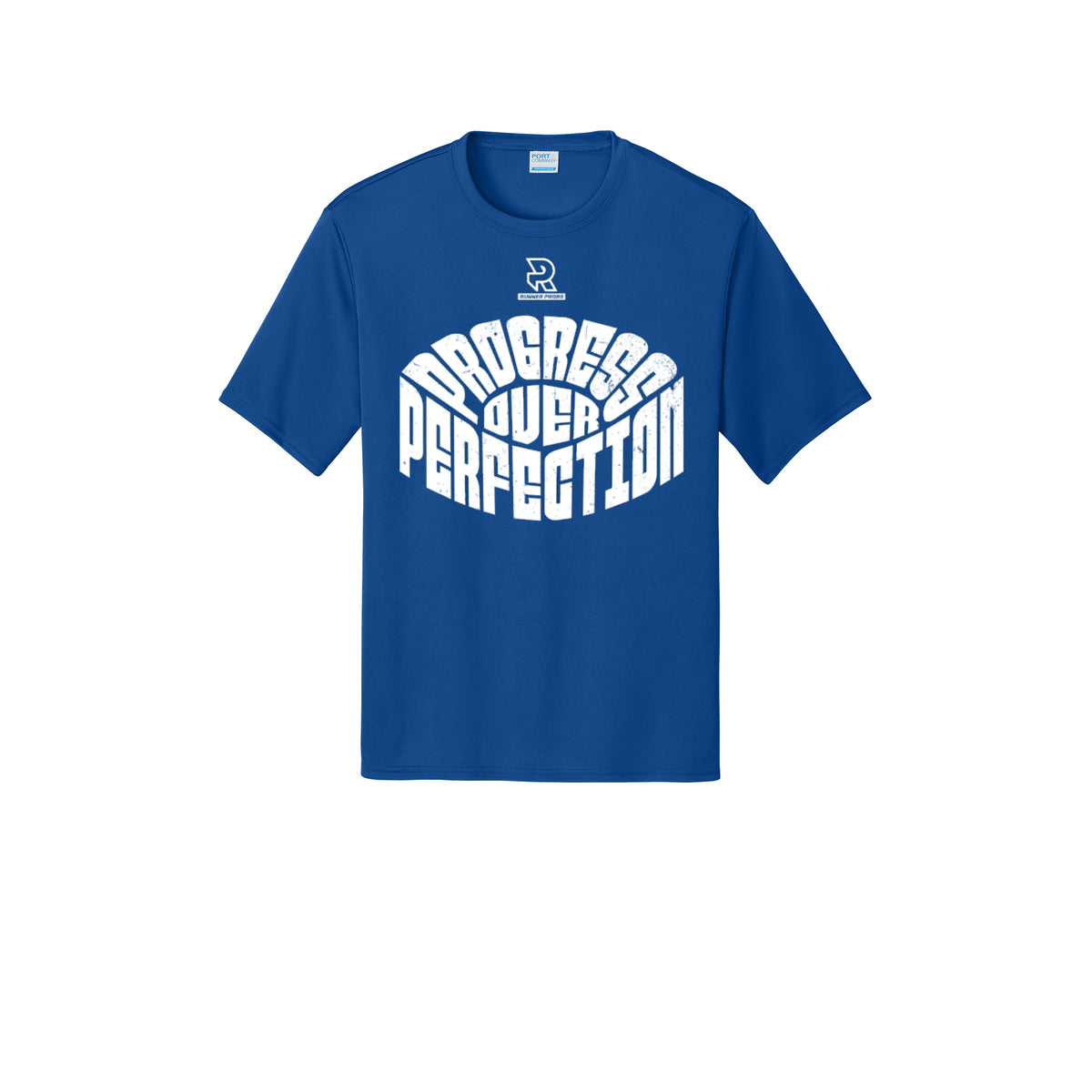 PROGRESS OVER PERFECTION (White) - Short Sleeve Performance Tee
