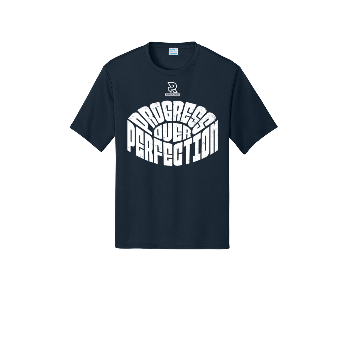 PROGRESS OVER PERFECTION (White) - Short Sleeve Performance Tee