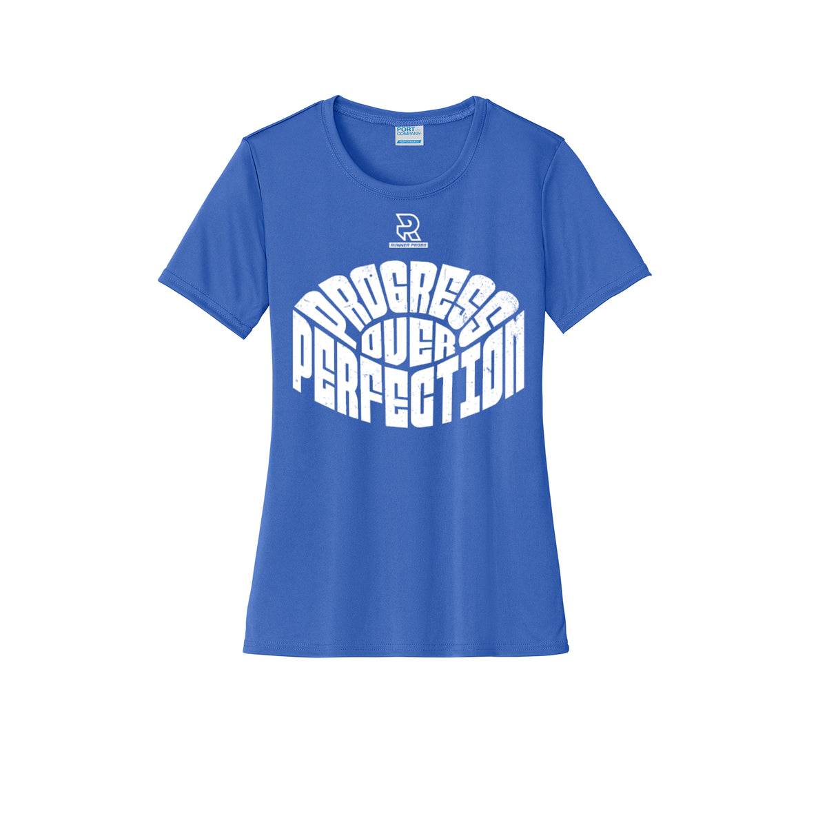 PROGRESS OVER PERFECTION (White) - Womens Short Sleeve Performance Tee