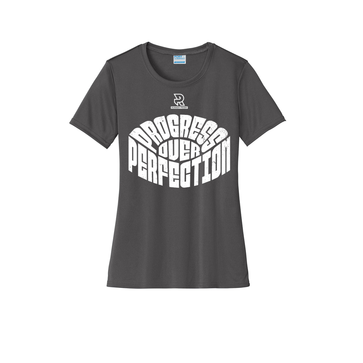 PROGRESS OVER PERFECTION (White) - Womens Short Sleeve Performance Tee
