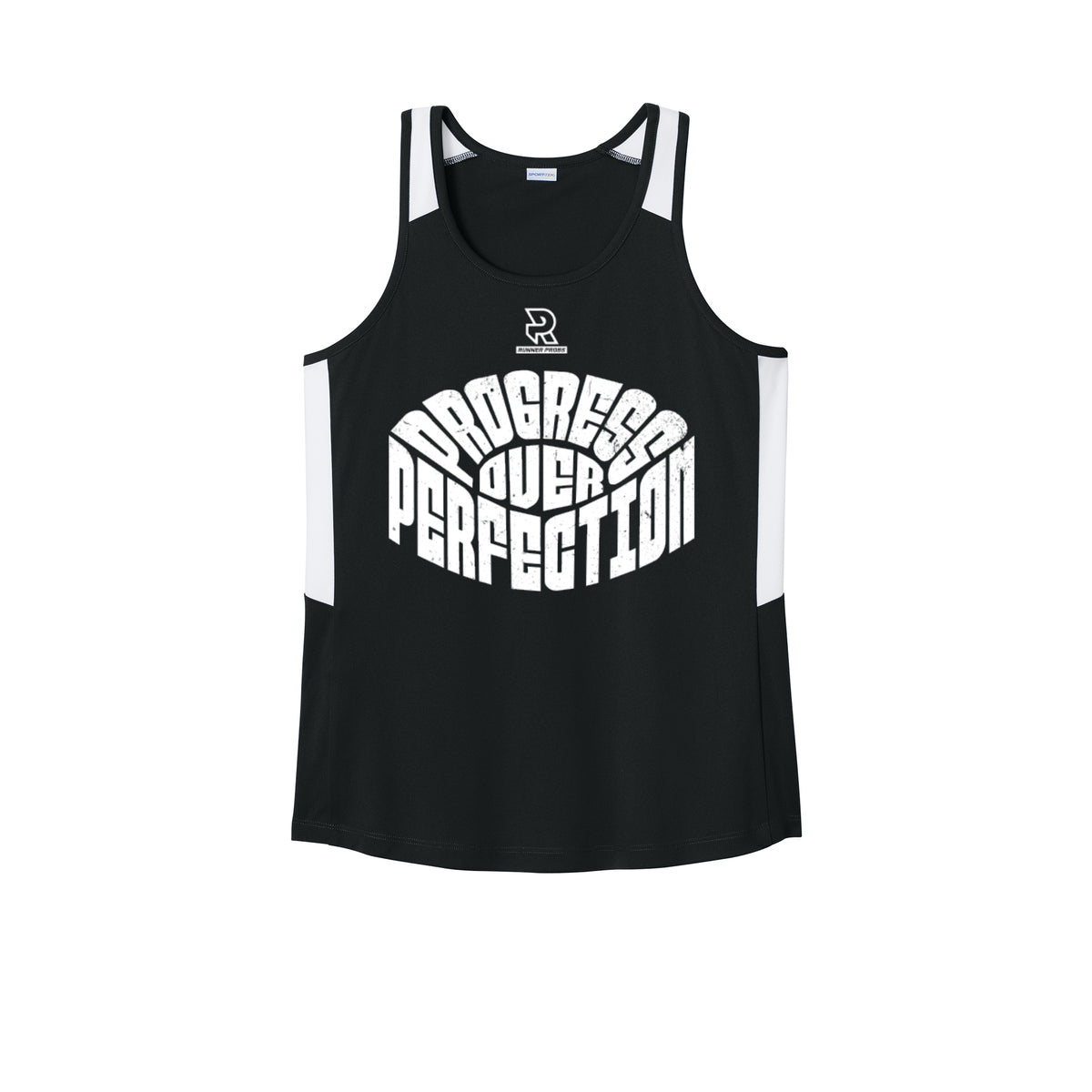 PROGRESS OVER PERFECTION (White) - Womens Club Track Tank