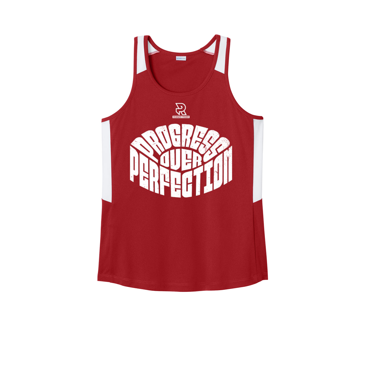 PROGRESS OVER PERFECTION (White) - Womens Club Track Tank