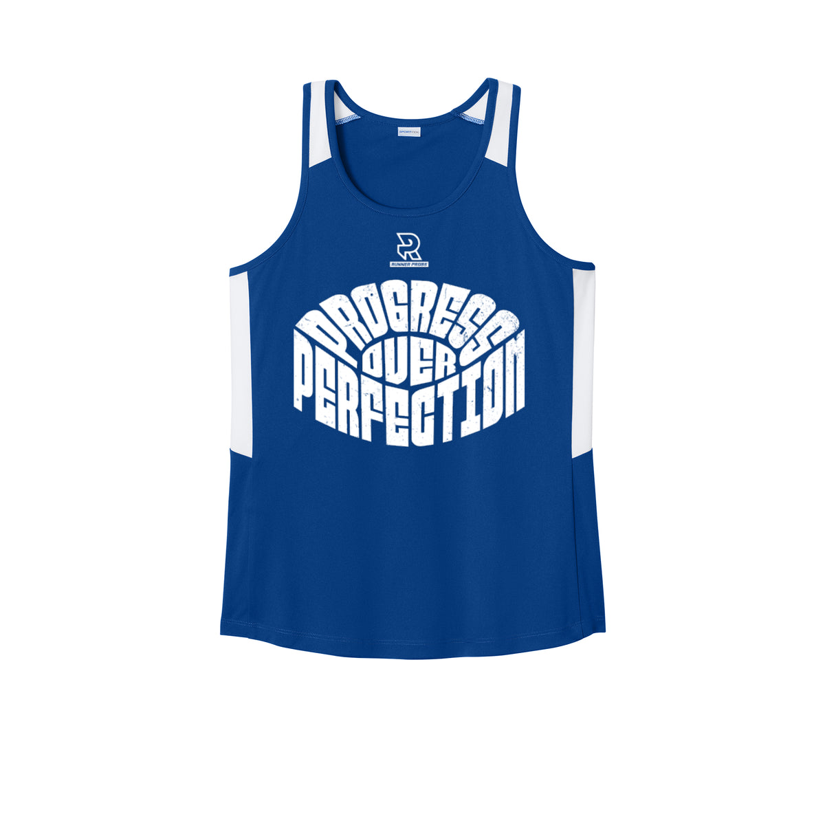 PROGRESS OVER PERFECTION (White) - Womens Club Track Tank