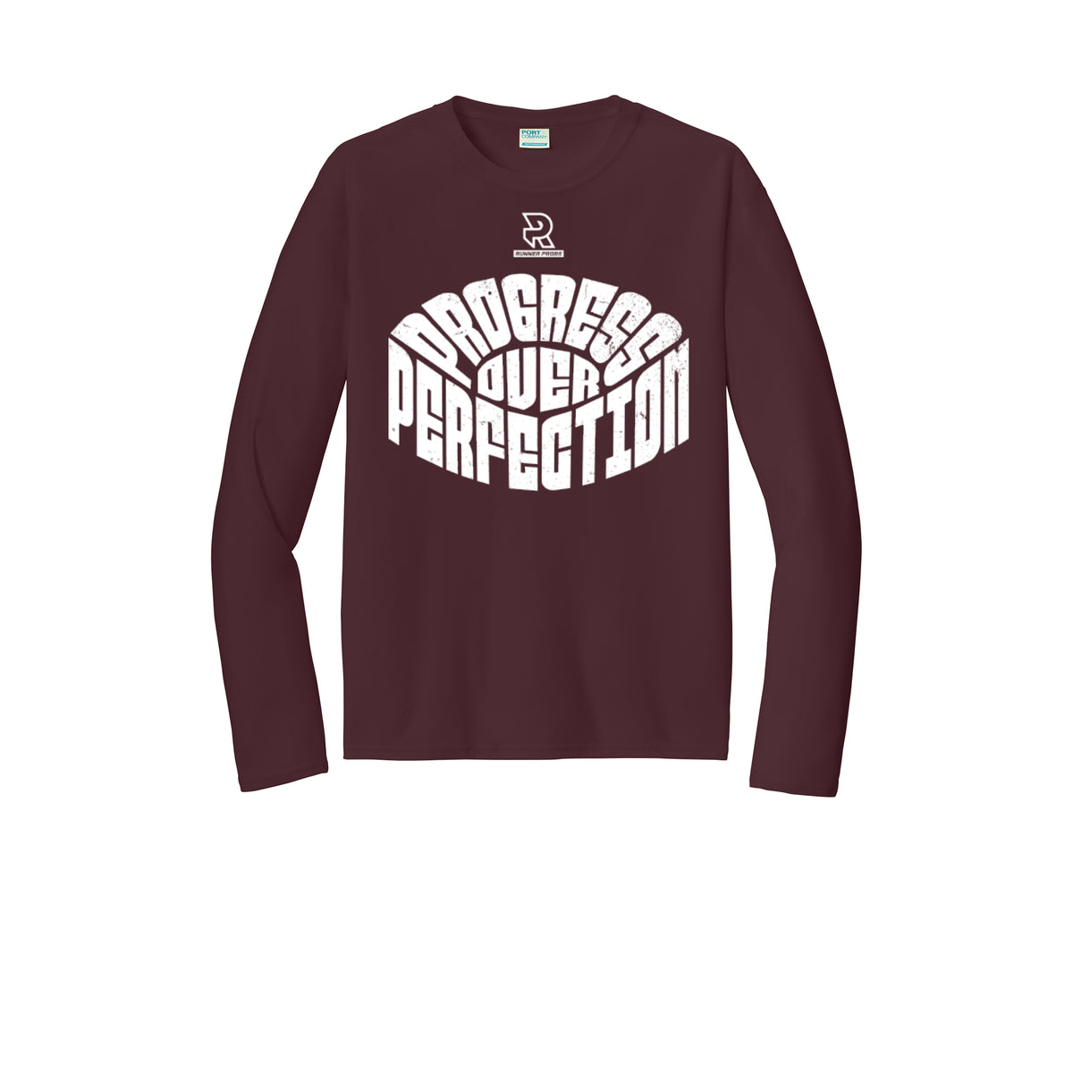 PROGRESS OVER PERFECTION (White) - Long Sleeve Performance Tee