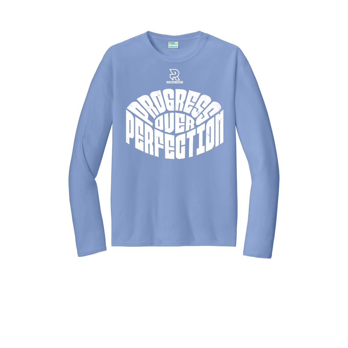 PROGRESS OVER PERFECTION (White) - Long Sleeve Performance Tee