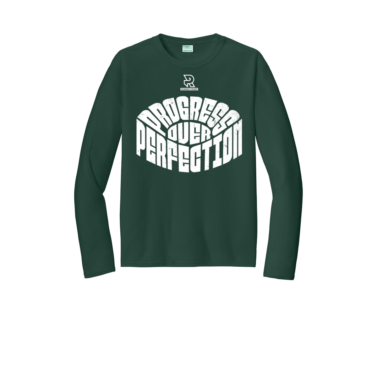 PROGRESS OVER PERFECTION (White) - Long Sleeve Performance Tee