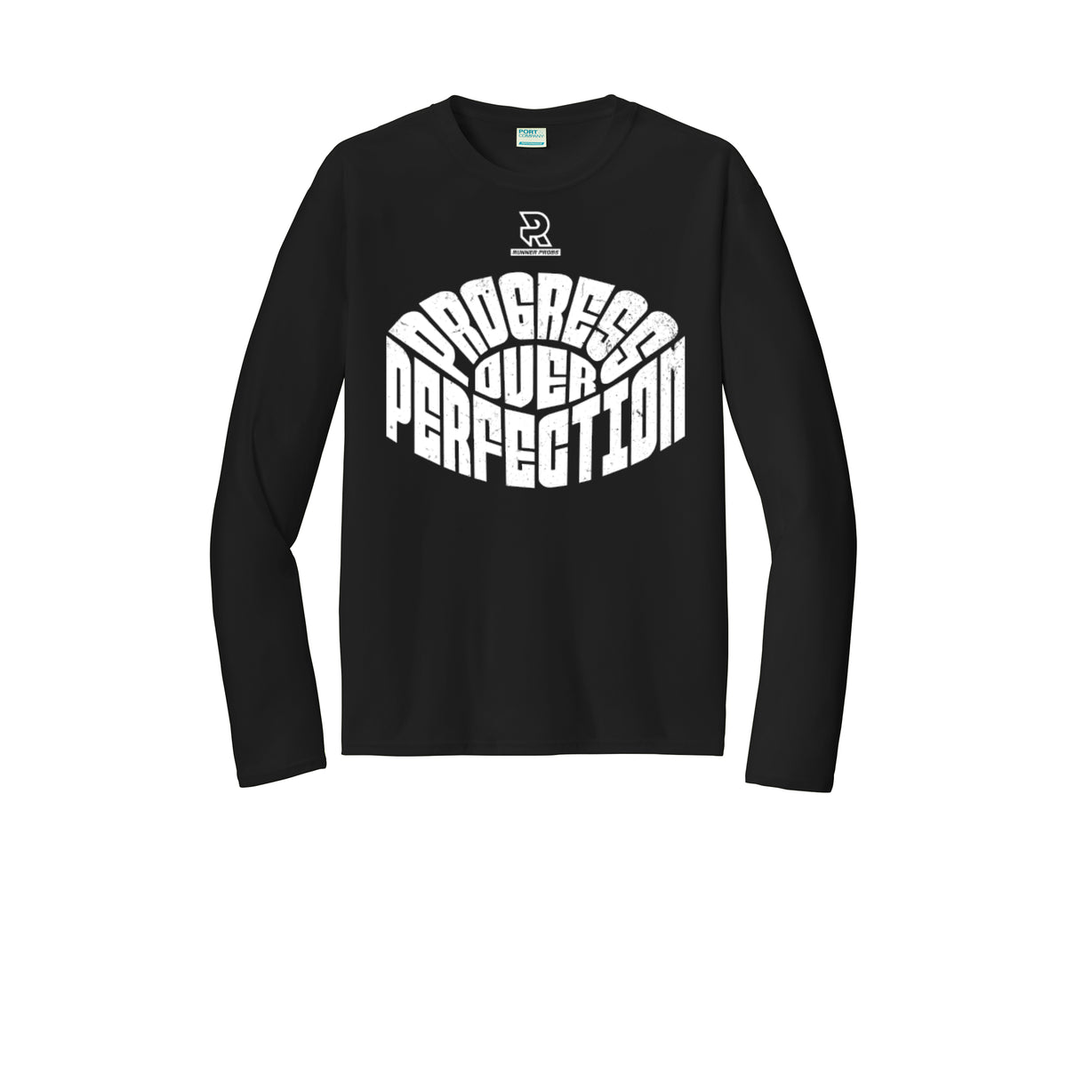 PROGRESS OVER PERFECTION (White) - Long Sleeve Performance Tee