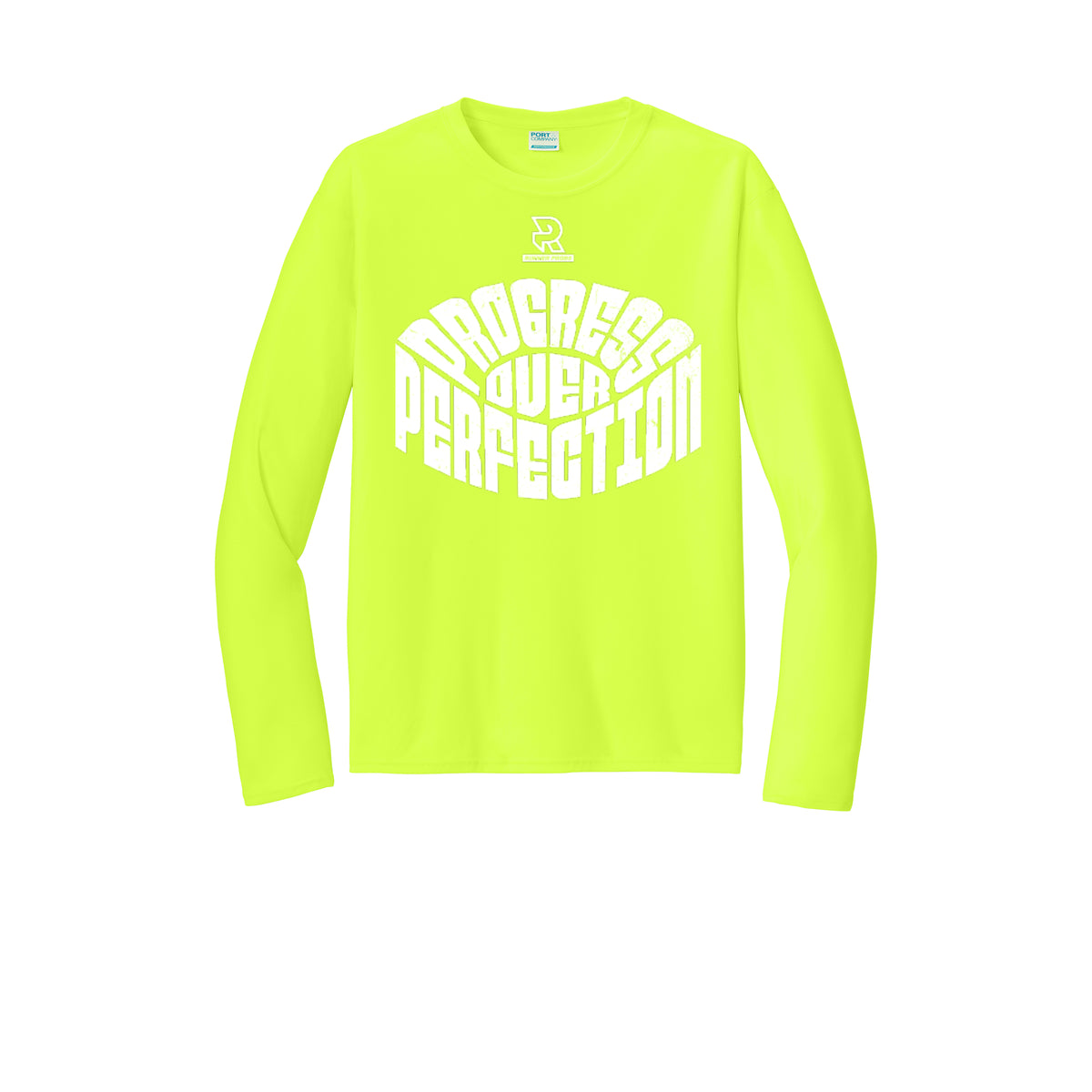 PROGRESS OVER PERFECTION (White) - Long Sleeve Performance Tee
