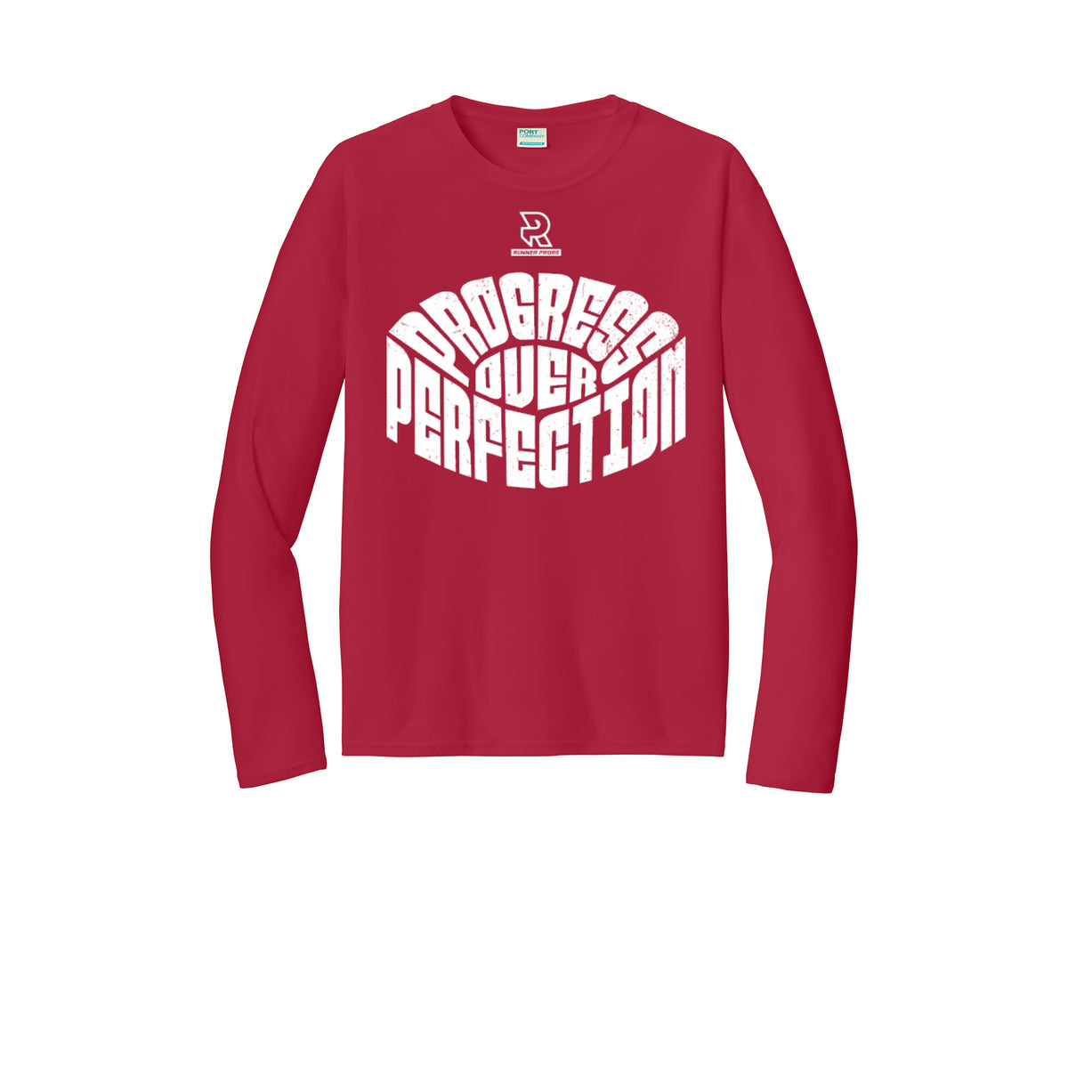 PROGRESS OVER PERFECTION (White) - Long Sleeve Performance Tee