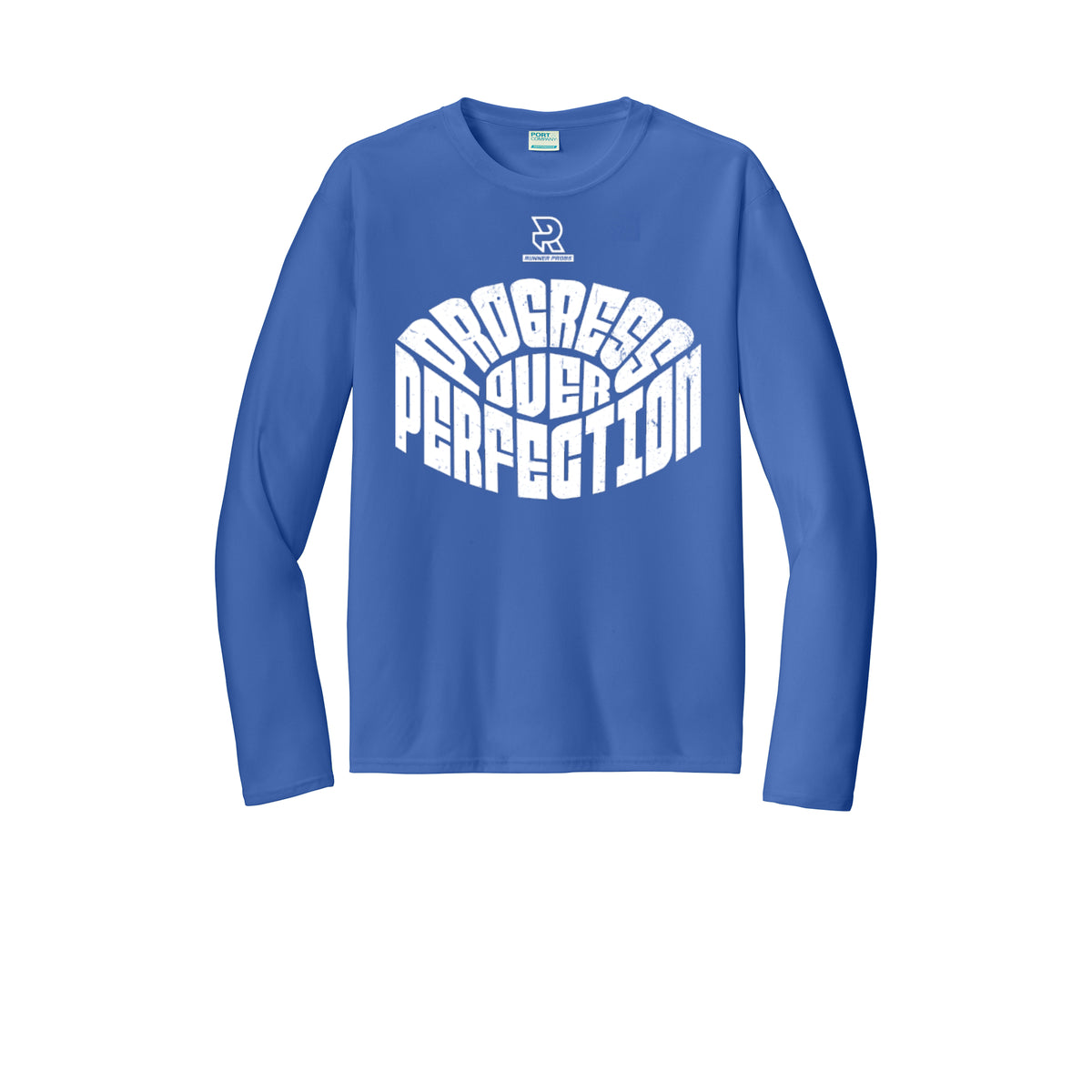 PROGRESS OVER PERFECTION (White) - Long Sleeve Performance Tee