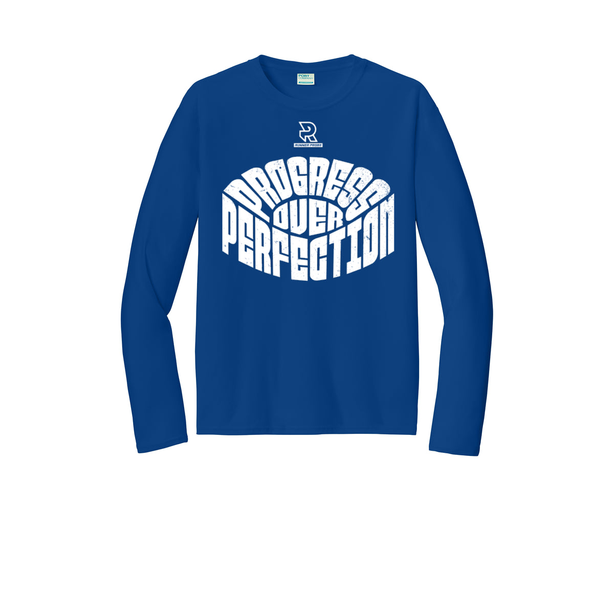 PROGRESS OVER PERFECTION (White) - Long Sleeve Performance Tee
