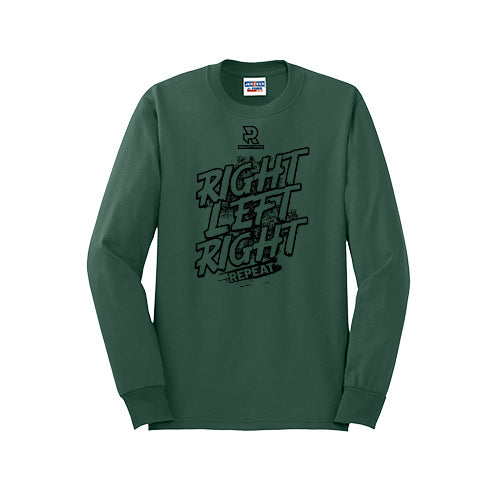 RIGHT LEFT RIGHT (Black) - Long Sleeve 50/50 Tee