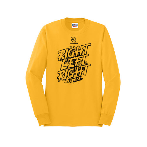 RIGHT LEFT RIGHT (Black) - Long Sleeve 50/50 Tee