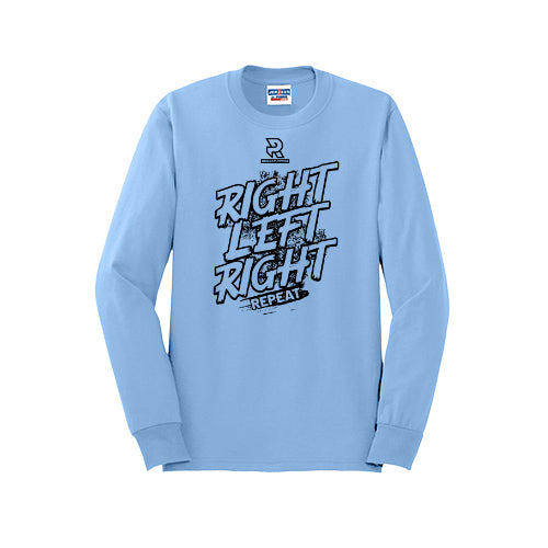 RIGHT LEFT RIGHT (Black) - Long Sleeve 50/50 Tee