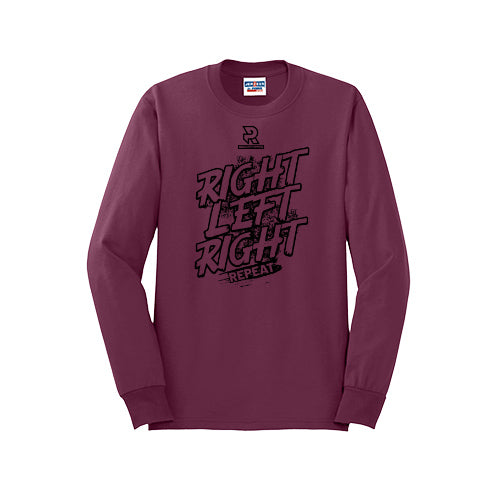 RIGHT LEFT RIGHT (Black) - Long Sleeve 50/50 Tee