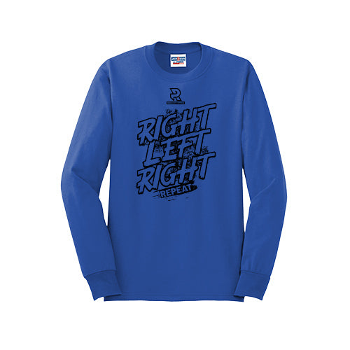 RIGHT LEFT RIGHT (Black) - Long Sleeve 50/50 Tee