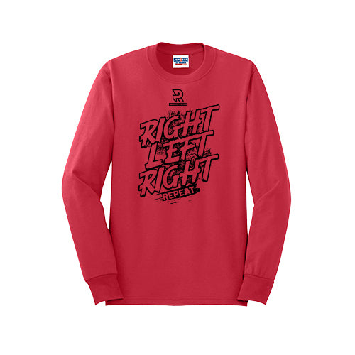 RIGHT LEFT RIGHT (Black) - Long Sleeve 50/50 Tee