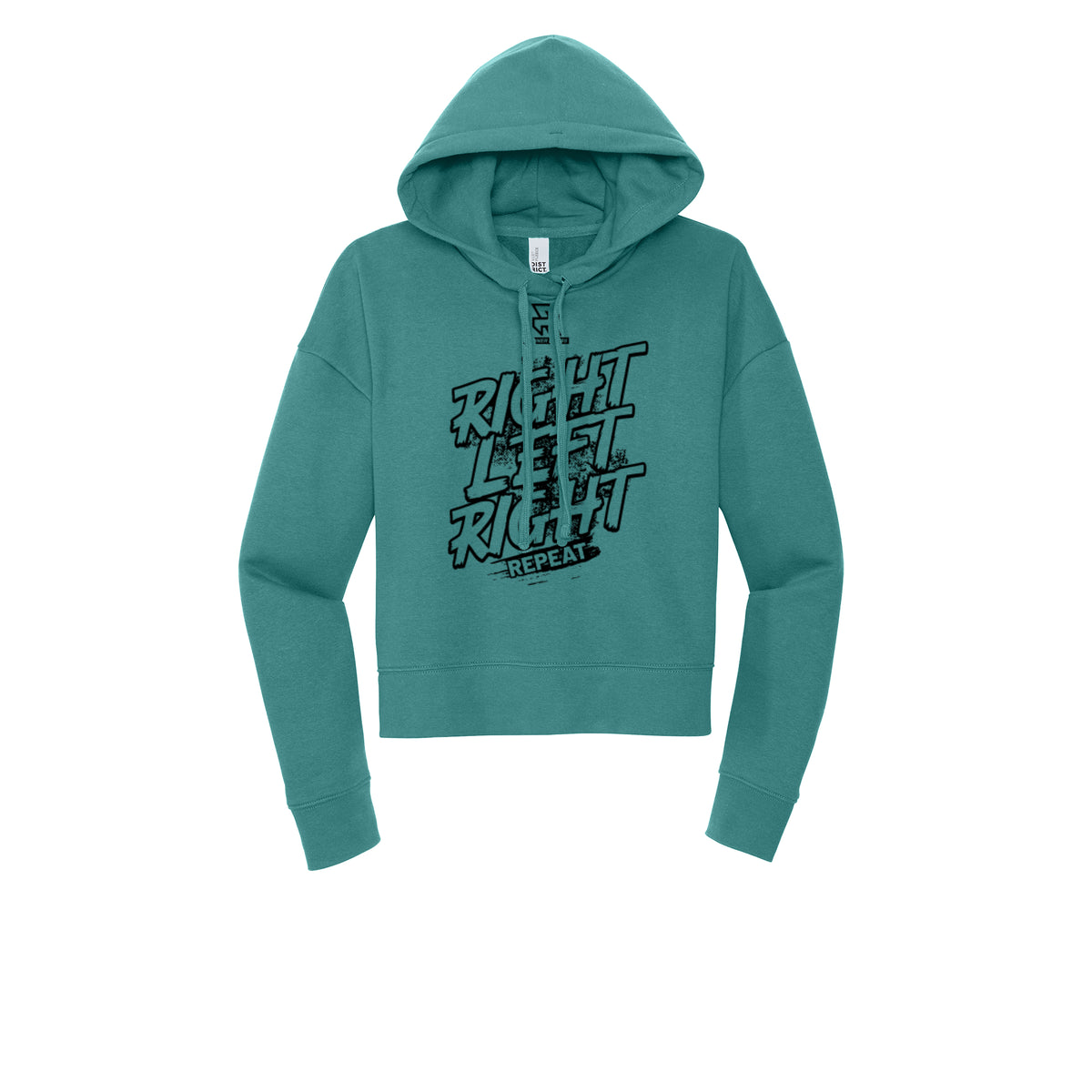 RIGHT LEFT RIGHT (Black) - Womens Fleece Hoodie