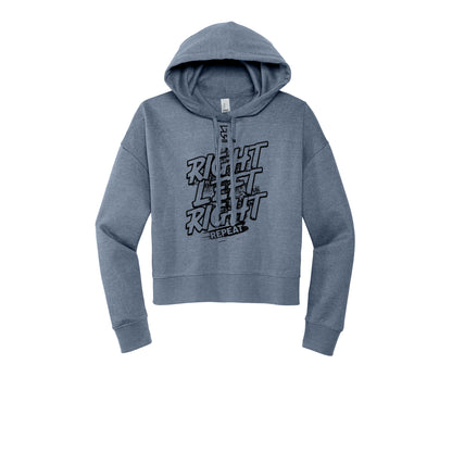 RIGHT LEFT RIGHT (Black) - Womens Fleece Hoodie