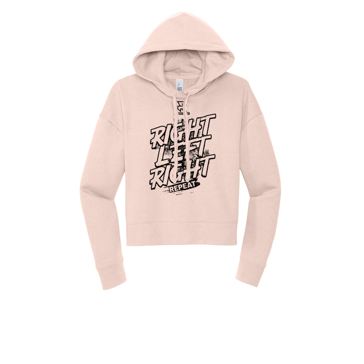 RIGHT LEFT RIGHT (Black) - Womens Fleece Hoodie