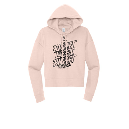 RIGHT LEFT RIGHT (Black) - Womens Fleece Hoodie
