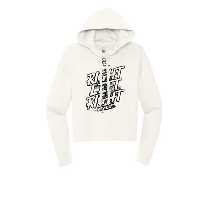 RIGHT LEFT RIGHT (Black) - Womens Fleece Hoodie