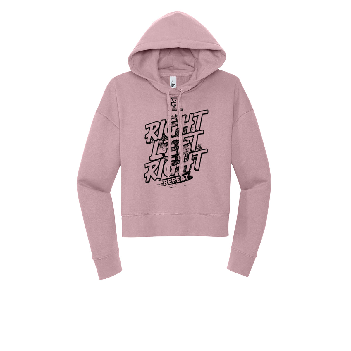 RIGHT LEFT RIGHT (Black) - Womens Fleece Hoodie