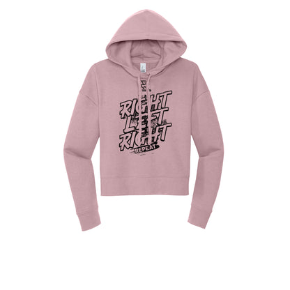 RIGHT LEFT RIGHT (Black) - Womens Fleece Hoodie