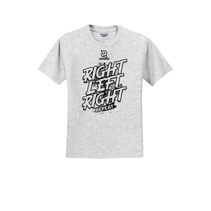 RIGHT LEFT RIGHT (Black) - Short Sleeve Cotton Tee