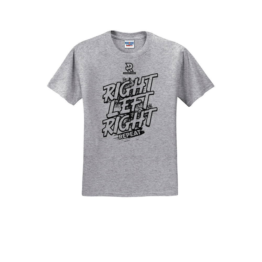 RIGHT LEFT RIGHT (Black) - Short Sleeve Cotton Tee