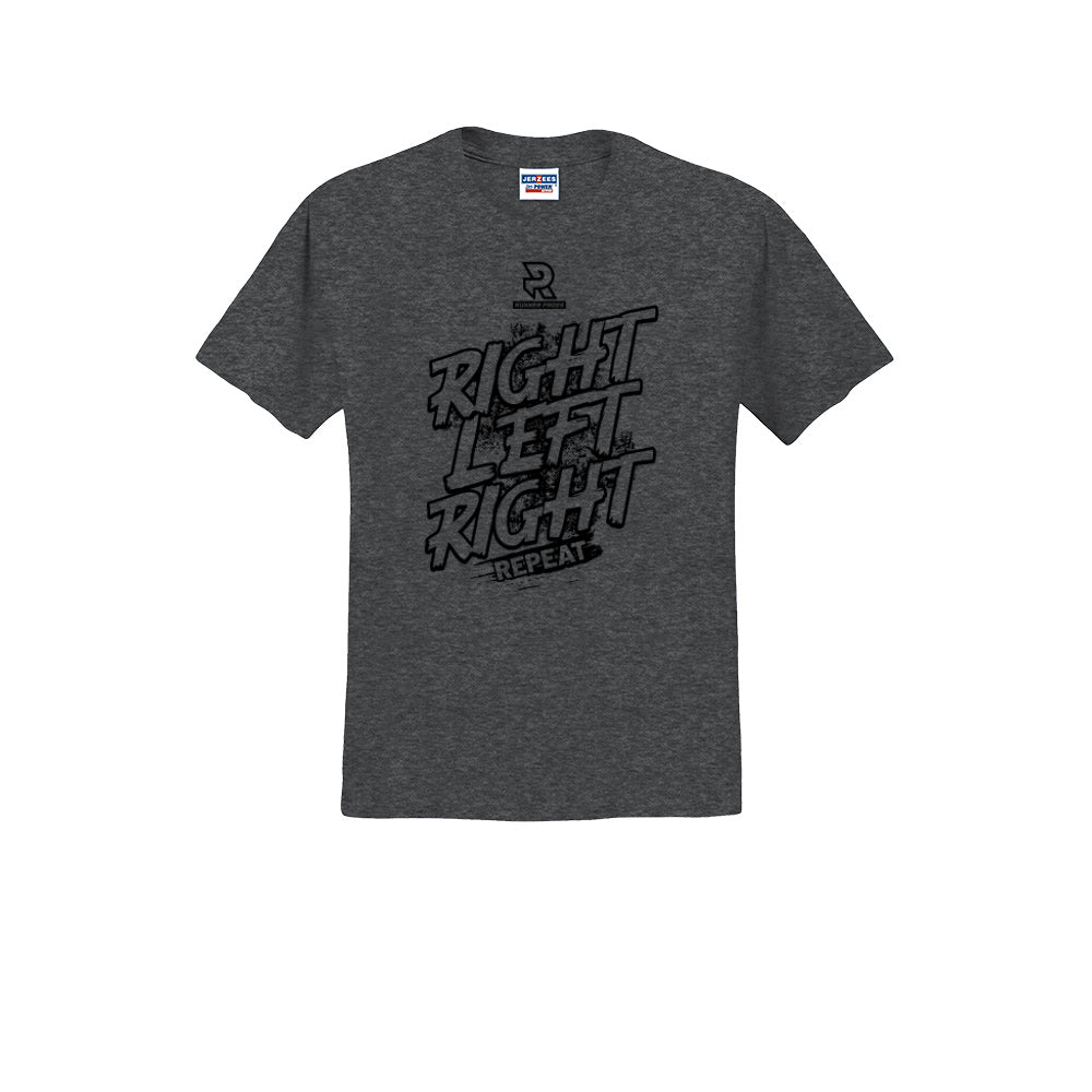 RIGHT LEFT RIGHT (Black) - Short Sleeve Cotton Tee