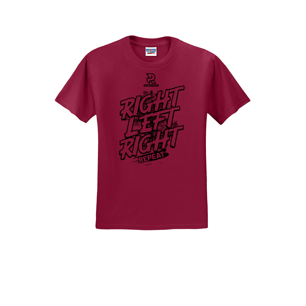 RIGHT LEFT RIGHT (Black) - Short Sleeve Cotton Tee