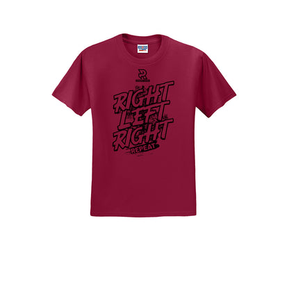 RIGHT LEFT RIGHT (Black) - Short Sleeve Cotton Tee