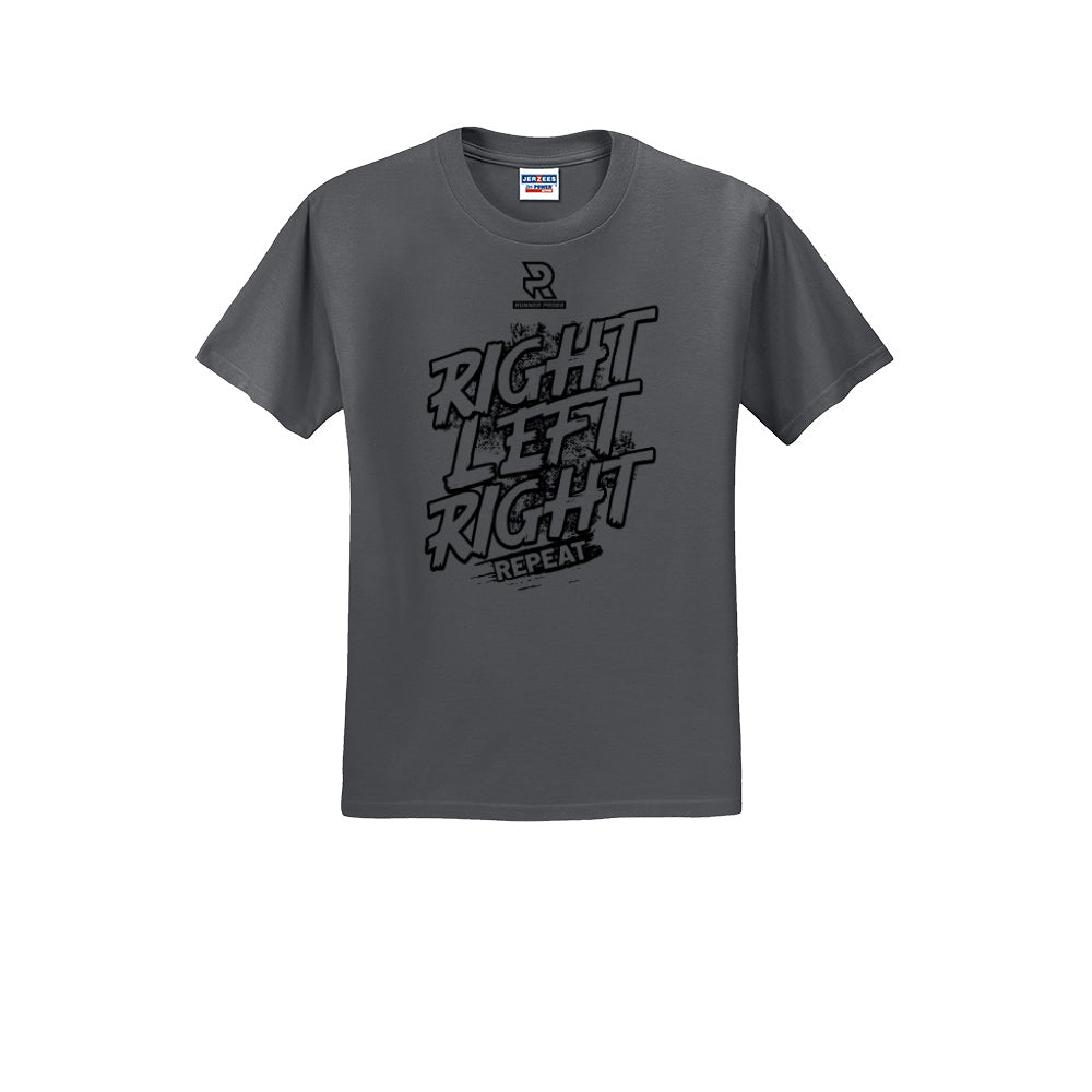 RIGHT LEFT RIGHT (Black) - Short Sleeve Cotton Tee