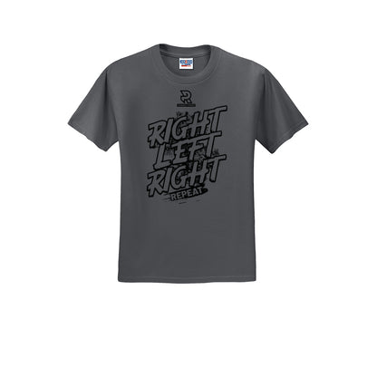 RIGHT LEFT RIGHT (Black) - Short Sleeve Cotton Tee