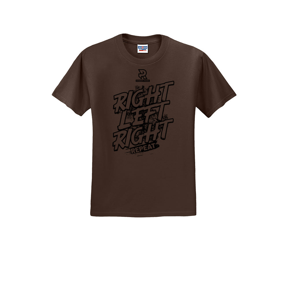 RIGHT LEFT RIGHT (Black) - Short Sleeve Cotton Tee