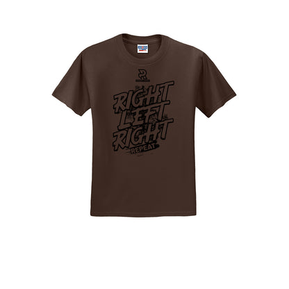 RIGHT LEFT RIGHT (Black) - Short Sleeve Cotton Tee