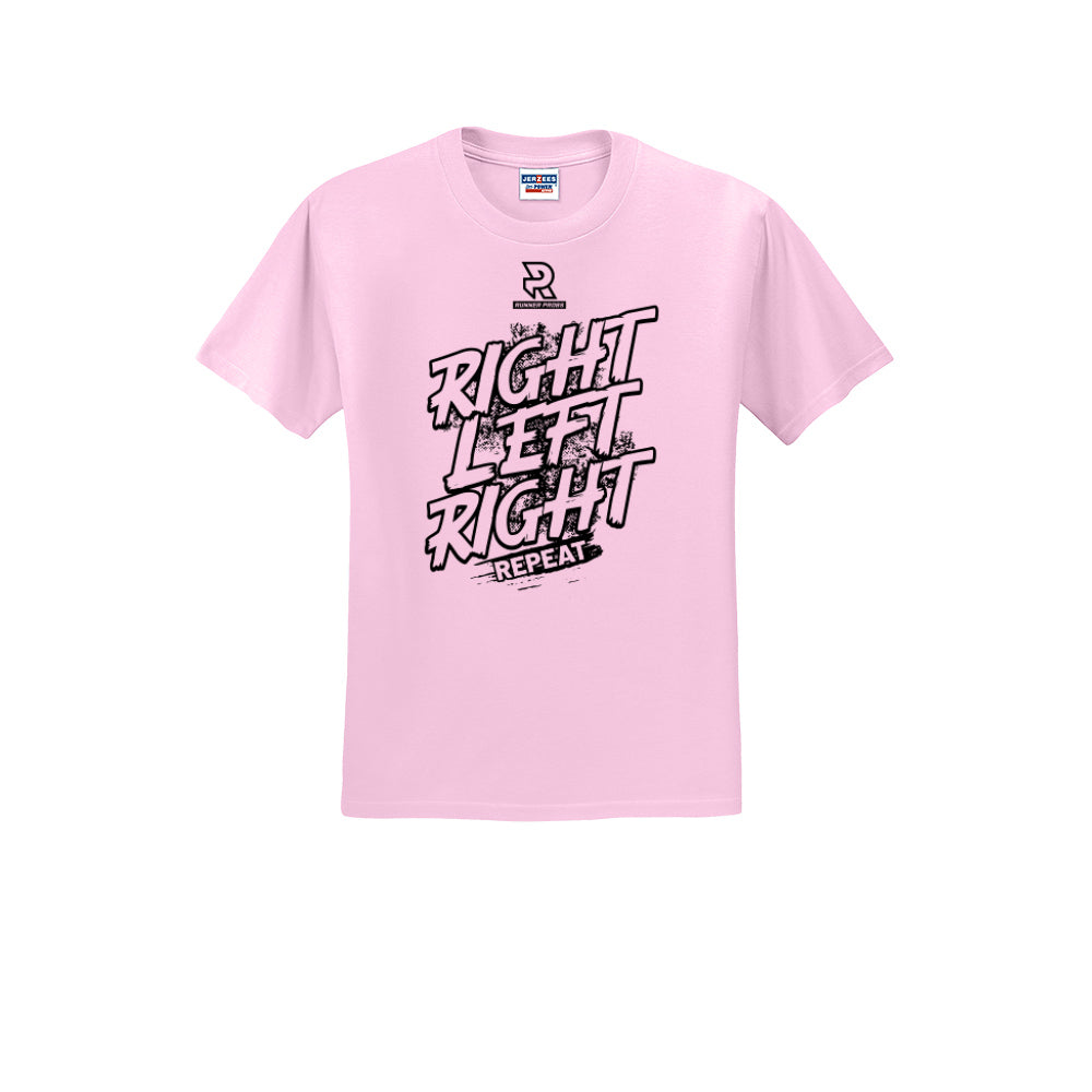 RIGHT LEFT RIGHT (Black) - Short Sleeve Cotton Tee
