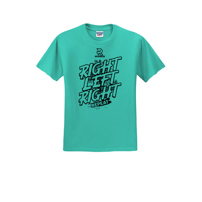 RIGHT LEFT RIGHT (Black) - Short Sleeve Cotton Tee