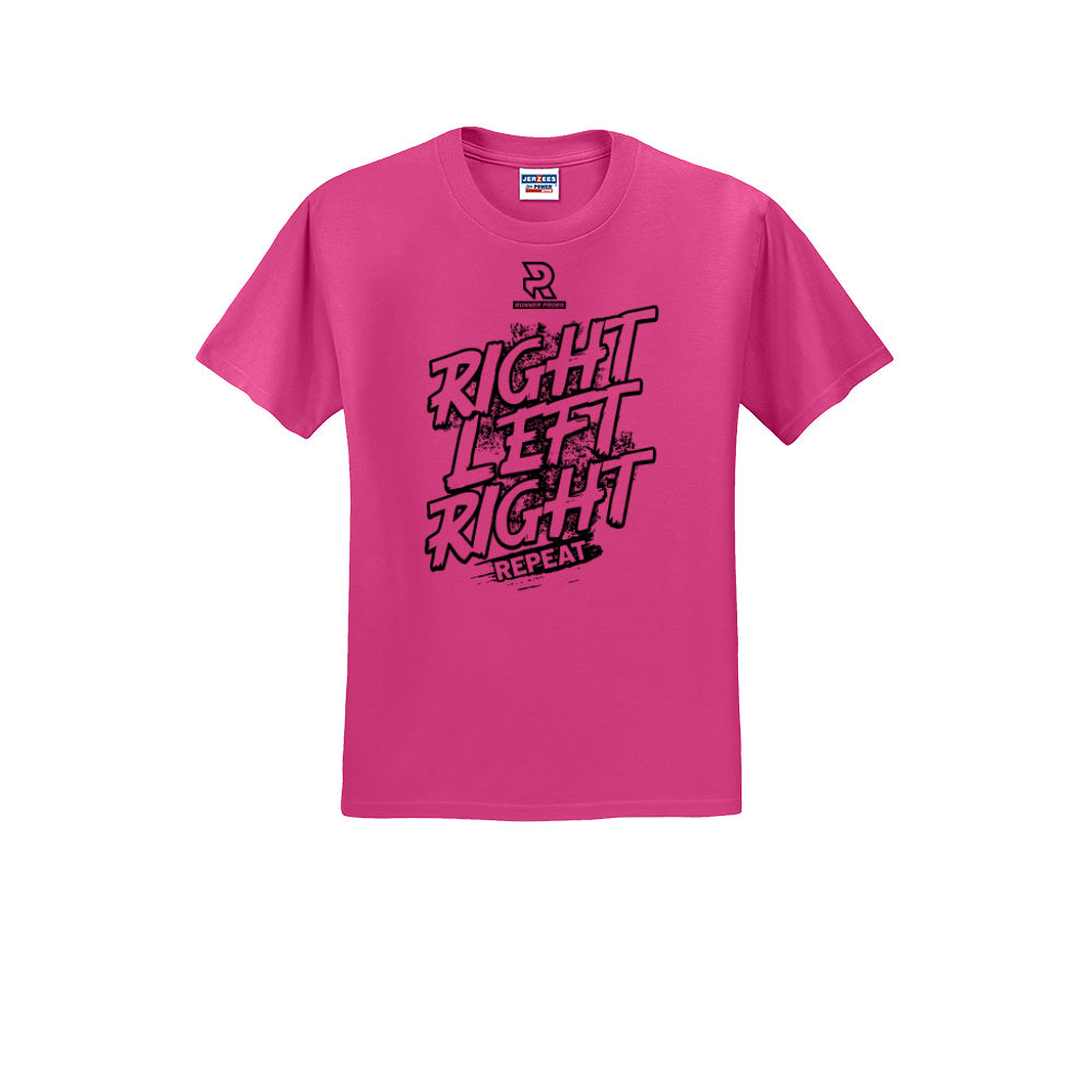 RIGHT LEFT RIGHT (Black) - Short Sleeve Cotton Tee