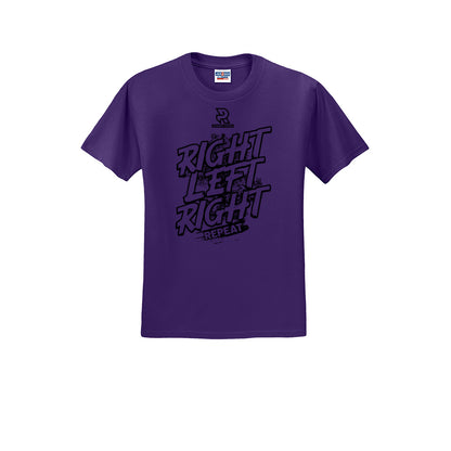 RIGHT LEFT RIGHT (Black) - Short Sleeve Cotton Tee