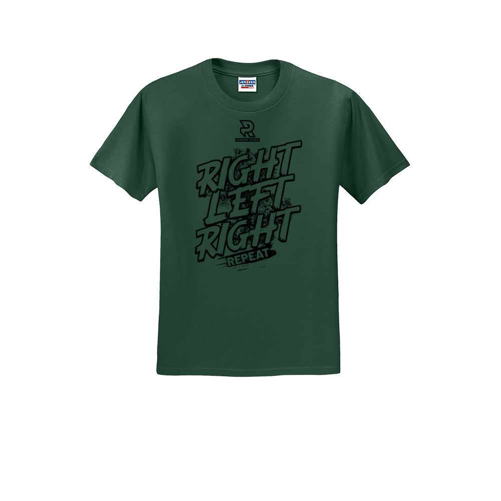 RIGHT LEFT RIGHT (Black) - Short Sleeve Cotton Tee