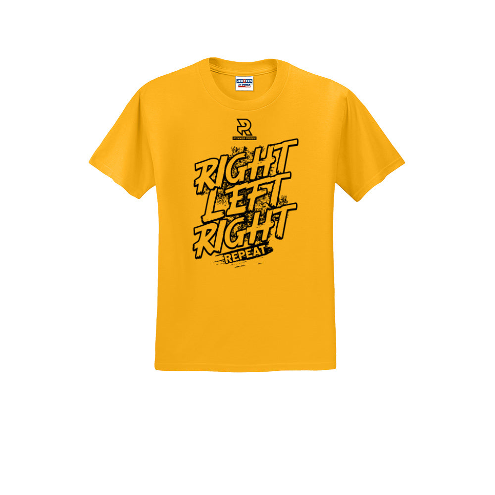RIGHT LEFT RIGHT (Black) - Short Sleeve Cotton Tee