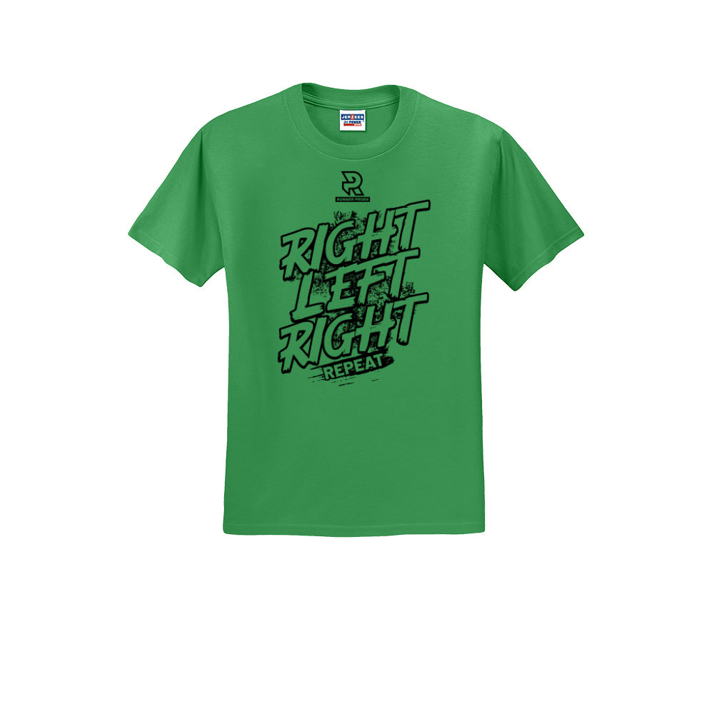RIGHT LEFT RIGHT (Black) - Short Sleeve Cotton Tee