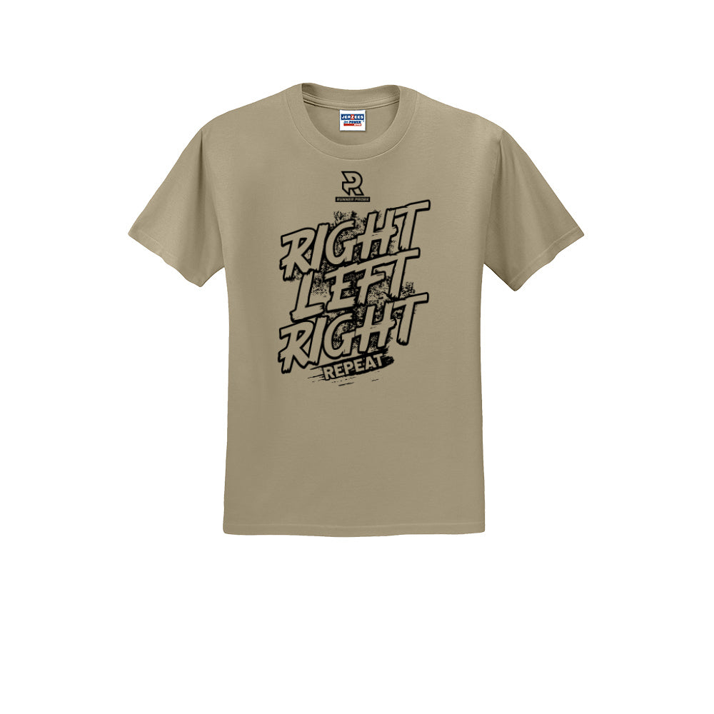 RIGHT LEFT RIGHT (Black) - Short Sleeve Cotton Tee