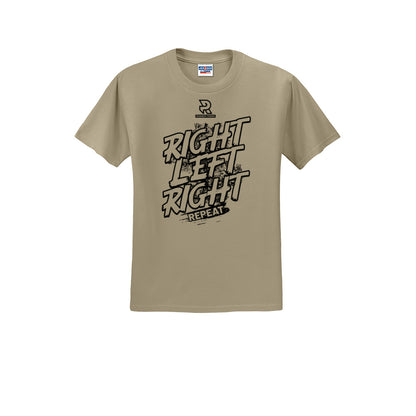 RIGHT LEFT RIGHT (Black) - Short Sleeve Cotton Tee