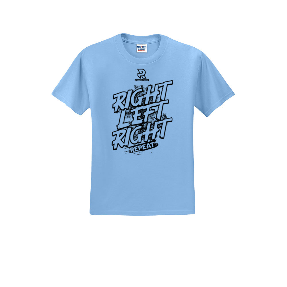 RIGHT LEFT RIGHT (Black) - Short Sleeve Cotton Tee