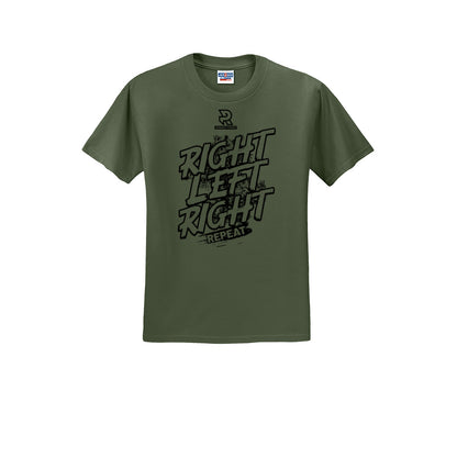 RIGHT LEFT RIGHT (Black) - Short Sleeve Cotton Tee